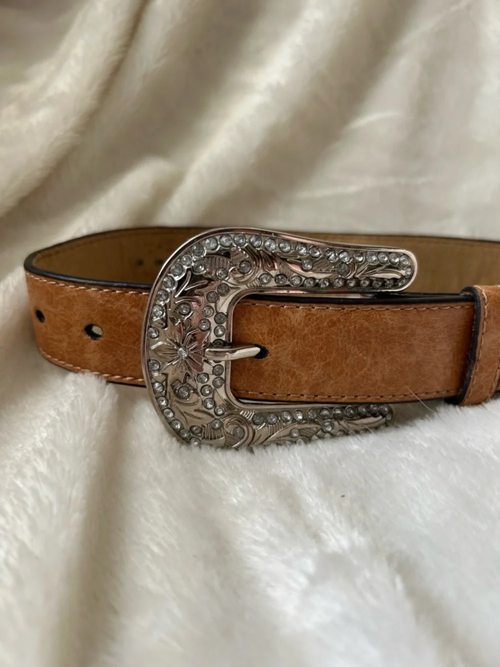Nocona Western Belt Co Girls winged heart Belt Size 20 Cowgirl rhinestones